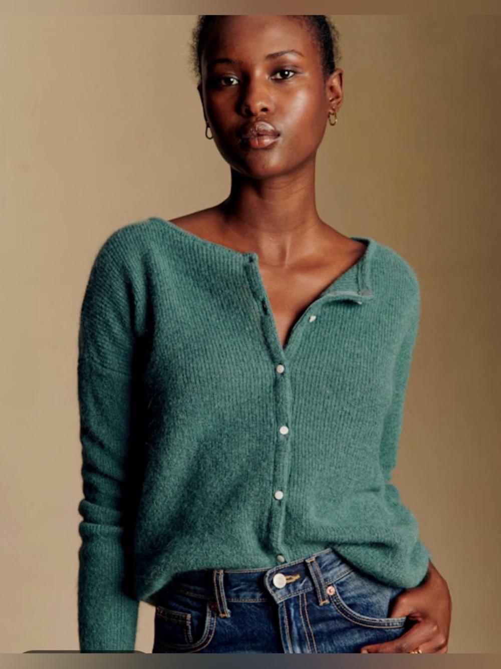 Sezane Gaspard Cardigan in Sage